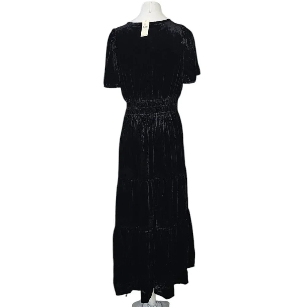 Anthropologie The Somerset Maxi Dress, Velvet Edition, Black, V-Neck, Size Small - Picture 3 of 7